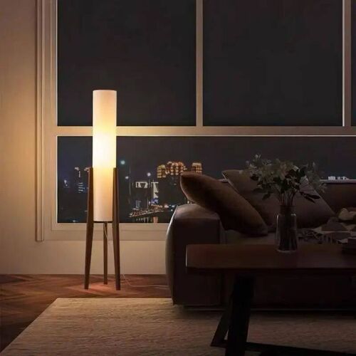 Nordic Retro Solid Wood Living Room Floor Lamp, Fabric Origi