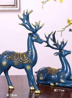 招财鹿摆件家居办公室内客厅玄关电视酒柜装饰品桌面工艺礼品摆饰