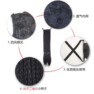 Wig Womens Hip Hop Dreadlocks Braided Pigtail Twist Ponytail