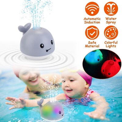 Baby Light Up Bath Toys Whale Automatic Sprinkler Bathtub To