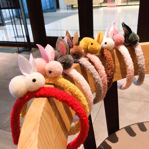 Elastic Fashion Rabbit Hairband Cute Ball Tie Ring Rope Bunn