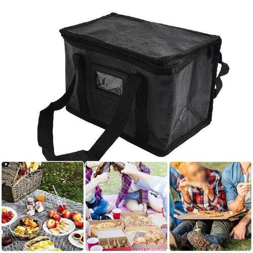 Pizza Bag Meal Delivery Bag Black Foldable Replacement