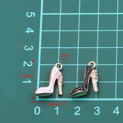 4Pcs 14*18mm Four Color Alloy Metal Drop Oil High Heels Char