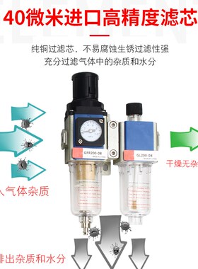 气体油水分离器GFC300-10/15/200-08二联件减压GL300空压机