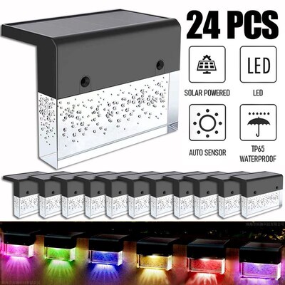 Solar Deck Lights Outdoor LED Garden Step Lighting