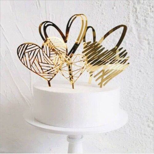 10pcs Happy Birthday Love Flag Cake Topper Acrylic Letter