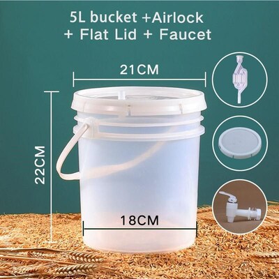 5L plastic fermentation bucket for wine beer pickle food gra