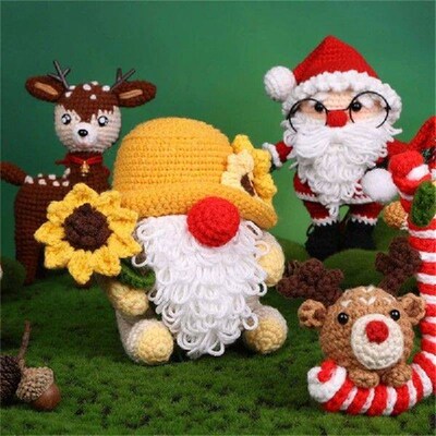 DIY Crochet Starter with Yarn, Hook, Needle, Knitting