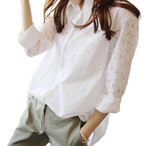 Office White Womens Shirt Tops And Blouses Tunics Plus Size