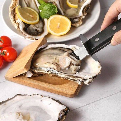 Wood Handle Oyster Knives Opener Stainless Steel Scallop
