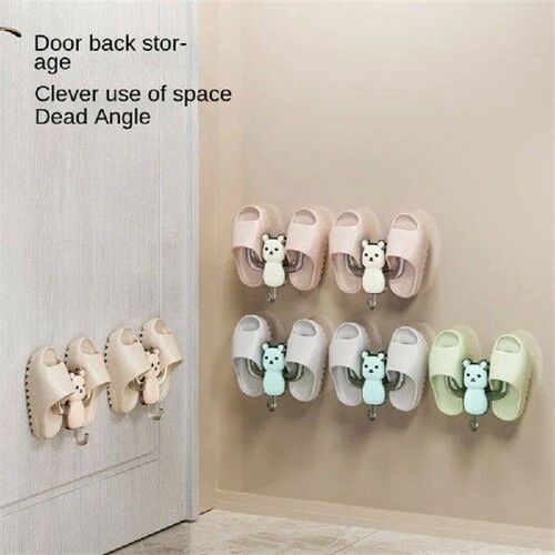 New ABS Bathroom Slipper Rack Reusable Punch-free Storage