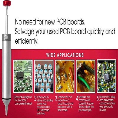 1PCS Silver Solder Sucker No Clog Desoldering Pump For