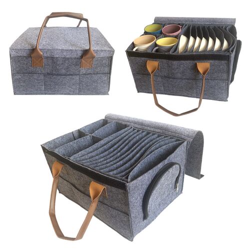 Camping Outdoor Tableware Cup Plate Storage Bag Non-woven Fe