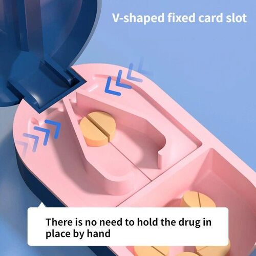 Pill Cutter With Invisible Storage Box Portable 2 In 1 Mini