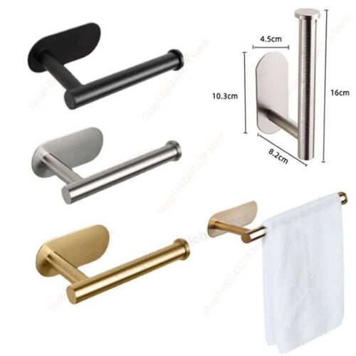 Self-Adhesive Toilet Paper Holder Bathroom Stainless Towel H
