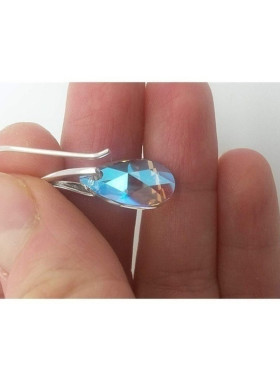 Hot Crystals  Blue Aurora Borealis Adorned Woman Fashion Ear