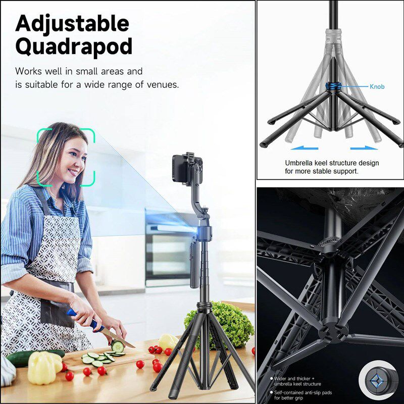 Extendable Auto Face Tracking Tripod 360 Rotation, No App,图片