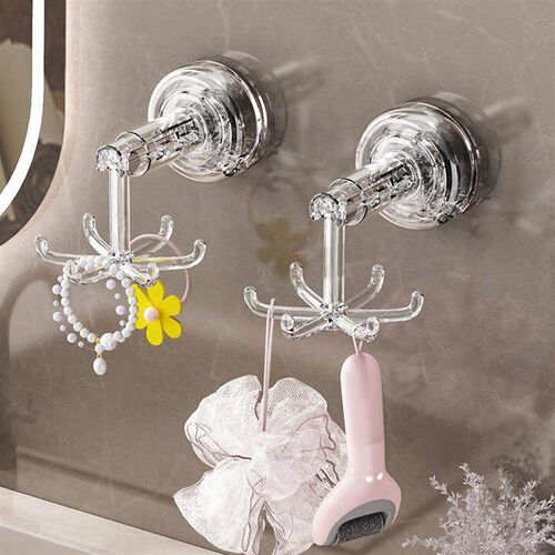Wall-mounted multifunctional storage rack with a six-claw ro
