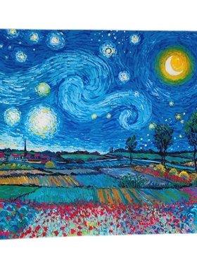 梵高风格主题装饰布抽象艺术挂布挂画眼前一亮卧室布置背景布蓝色