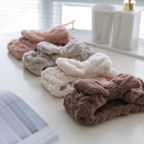 NEW Women Coral Fleece Elastic Hair Bands Winter Hair Access
