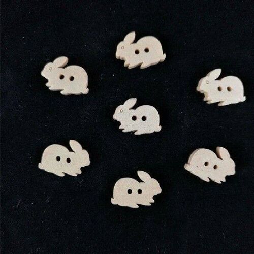 50PCS Rabbit Decorative Wooden Buttons Sewing Buttons for