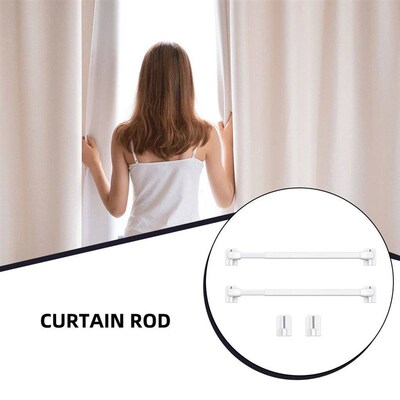 2Pcs Adjustable Curtain Rod Bathroom Bar Shower Extendable T