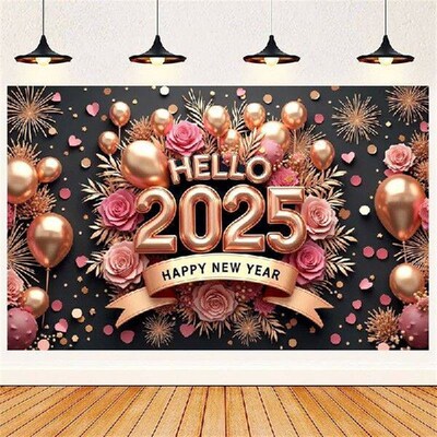 2025 Happy New Year Theme Party Background Banner New Year