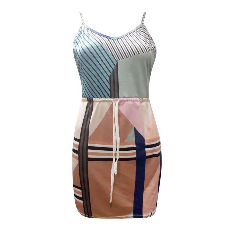 WomenS Dress Summer  Fashion Casual V-Neck Short Sleeve图片