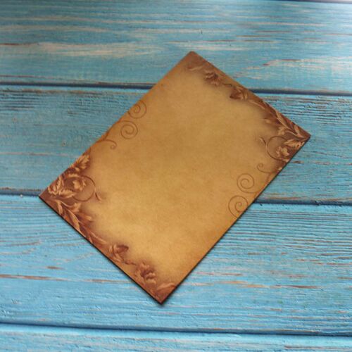 Kraft Brown Letter Paper 16sheets Vintage Flower Design