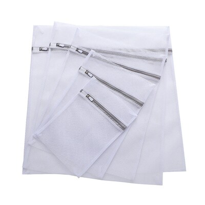 Zippered Mesh Laundry Bag Polyester Laundry Wash Bags Coarse
