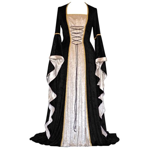 Women Medieval Ladies Retro Party Dress Halloween Costume