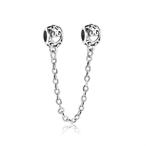 New Sparkling Clear Sparkle Flower Safety Chain Charm Bead F
