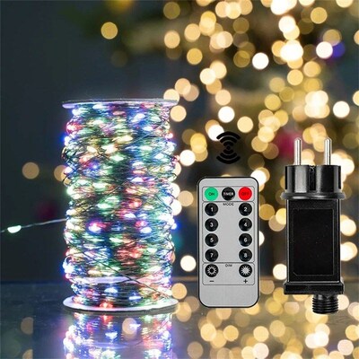 1PCS 500/1000LED Fairy String Lights CIhristmas Garland Outd