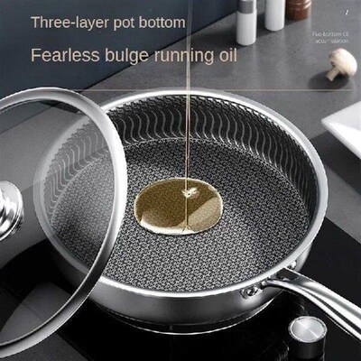 Frying Pan Stainless Steel Honeycomb Frying Pan Non-stick