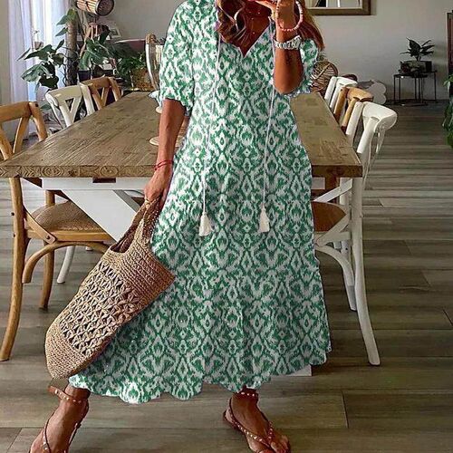Womens printed hanging whisker mid sleeve long