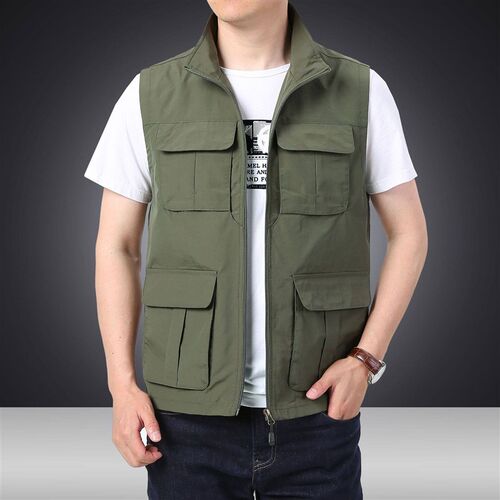 Waistcoat Mens Loose Multi-pocket Vest Mens Outdoor Fishin