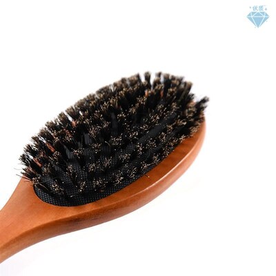 Natural Boar Bristle Hairbrush Massage Comb Smooth Hair
