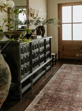 复古拾光法式复古实木餐边柜客厅新古典黑色储物置物玄关柜可定制