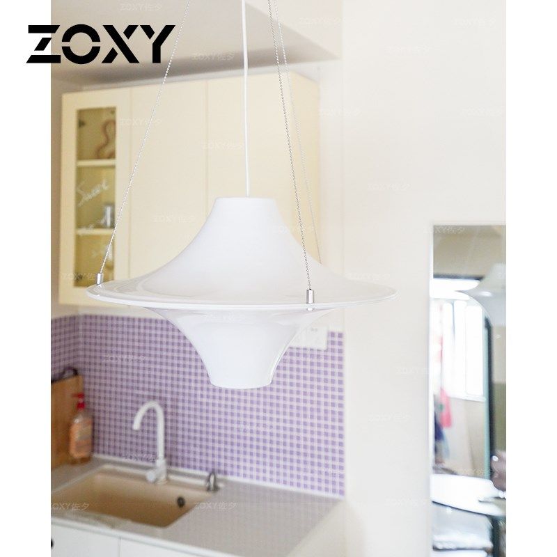 zoxy佐夕中古北欧复古吊灯白色亚克力吧台卧室餐厅60年代飞碟灯具,家装灯饰光源,餐厅吊灯,淘宝优惠券,粉丝福利购,淘宝优惠卷