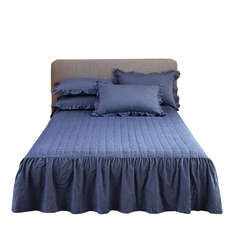 加厚全棉床裙单件群式防尘罩单双人夹棉床罩子防滑席梦思纯棉床套,床上用品,床罩,淘宝优惠券,粉丝福利购,淘宝优惠卷