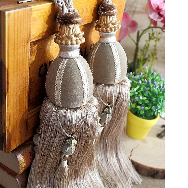 欧式窗帘扣挂球系带绑带流苏挂钩一对扎带配件捆绑绳子装饰品束带,居家布艺,窗帘绑带,淘宝优惠券,粉丝福利购,淘宝优惠卷