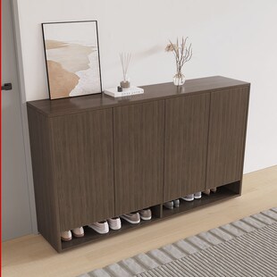 实木鞋柜家用门口入户门玄关柜一体楼道外储物柜子电梯口简易鞋架