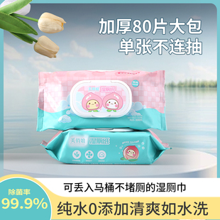 纯水湿厕纸家用冲散便捷速干阴部除菌擦屁股孕妇婴儿专用厕所湿巾