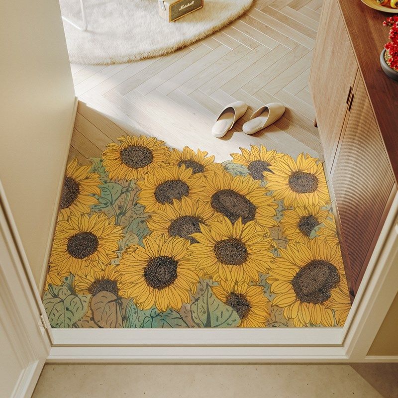 李知弥一拾一 向日葵入户门地垫pvc可裁剪脚垫进门门口皮革地毯,居家布艺,入户地垫,淘宝优惠券,粉丝福利购,淘宝优惠卷