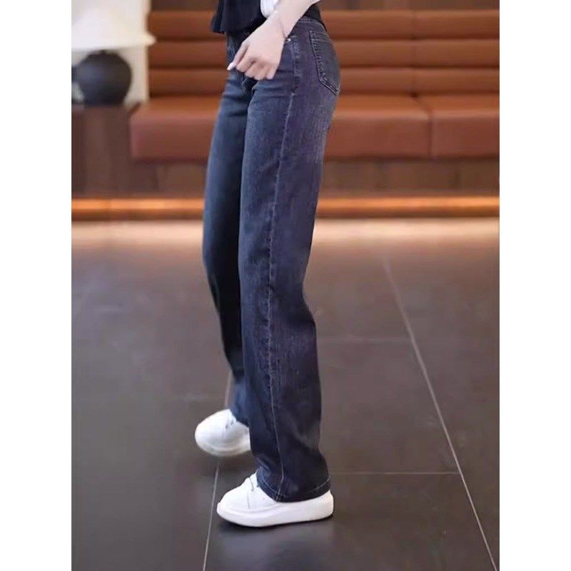 复古直筒牛仔裤女2025早春新款时尚高级感显瘦气质高腰阔腿直筒裤,女装/女士精品,牛仔裤,淘宝优惠券,粉丝福利购,淘宝优惠卷