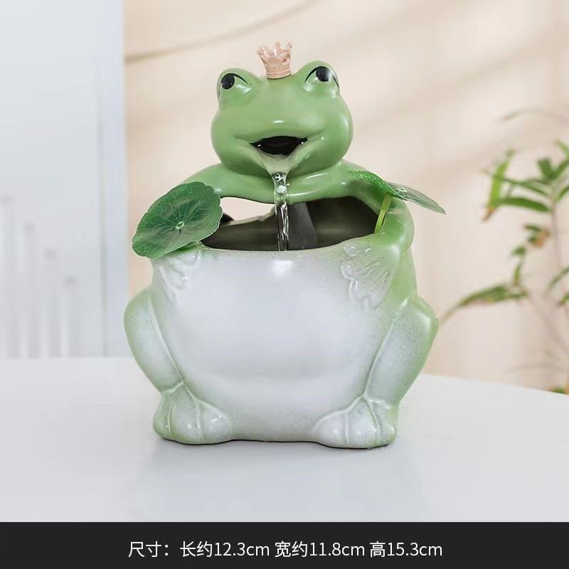 陶瓷喷泉小型流水循环招财摆件创意玄关招财桌面办公室流水装饰品