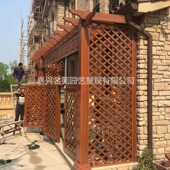 厂家定制仿木纹铝合金葡萄架露台花架遮阳棚植物爬藤架凉亭免维护