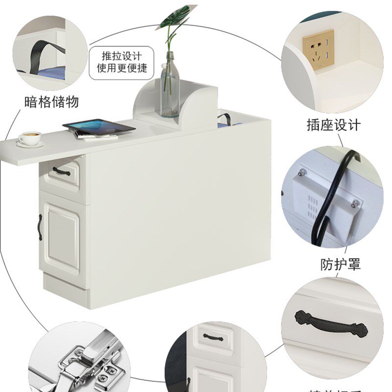 角柜北欧式角几电话几侧边柜简约可充电扶手组装客厅窄小沙发边几