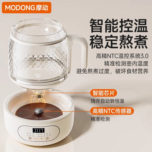 摩动养生壶家用多功能2024新款煮茶器纯玻璃办公室小型花茶烧水壶