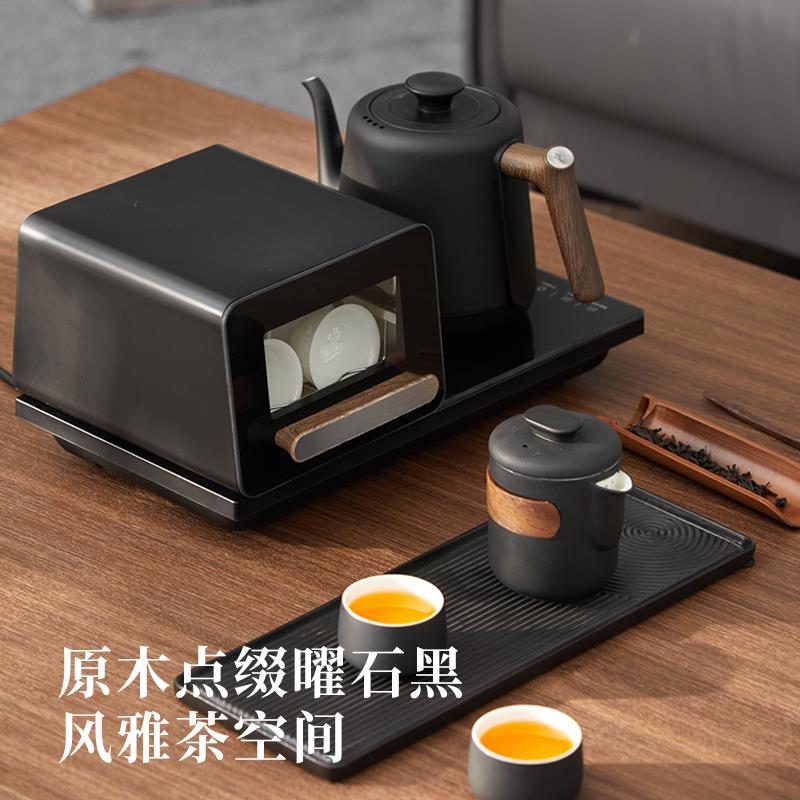 鸣盏电热水烧水壶煮茶壶恒温保温带消毒柜一体不锈钢煮茶泡茶专用